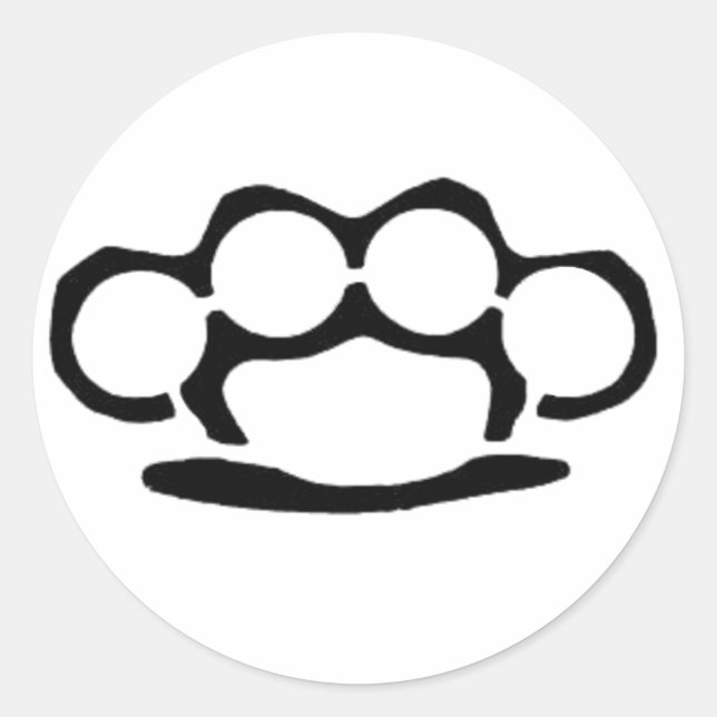Brass Knuckles Classic Round Sticker (Front)