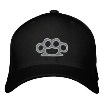 Brass Knuckles Embroidered Baseball Hat by FantasyCustoms at Zazzle