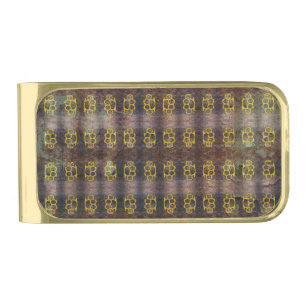 Brass Knuckles Pattern Gold Finish Money Clip
