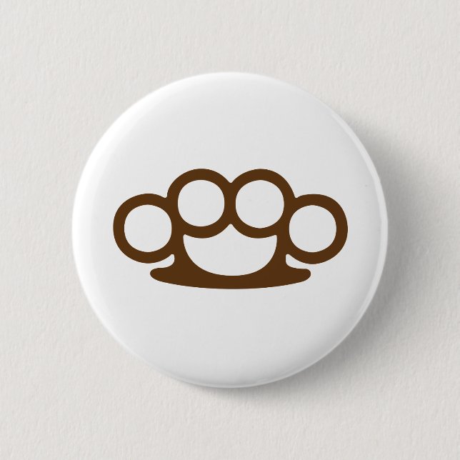 Brass Knuckles Pinback Button (Front)
