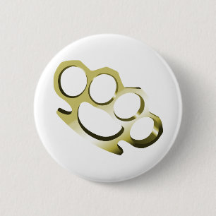Brass Knuckles Pinback Button