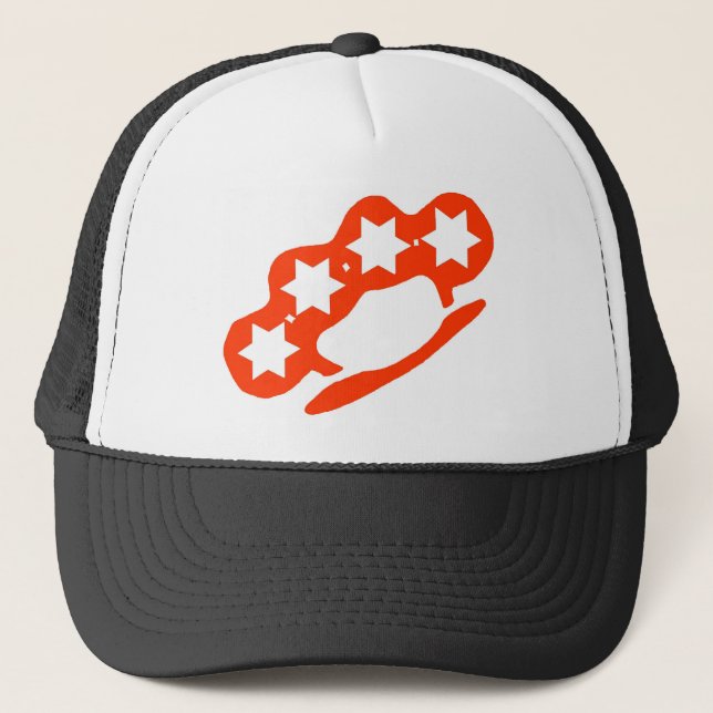 brass knuckles trucker hat (Front)