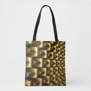 Brass metal frame tote bag