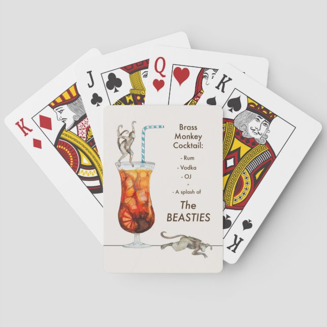 Brass Monkey Cocktail Playing Cards (Back)