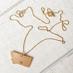 Brass Montana Love Necklace with Box Chain
