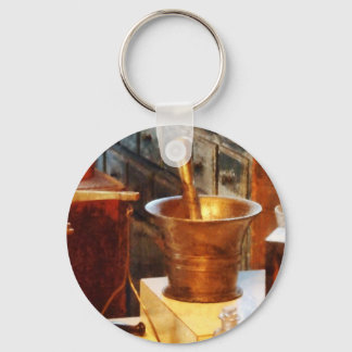Brass Mortar And Pestle Keychain