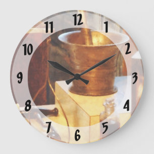 Brass Mortar And Pestle Large Clock