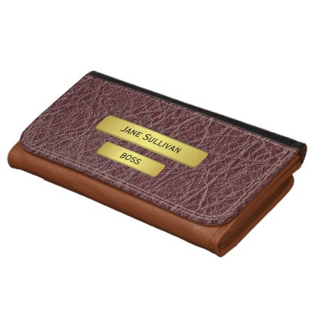 Brass Name Plate Effect Executive's Wallet Purse