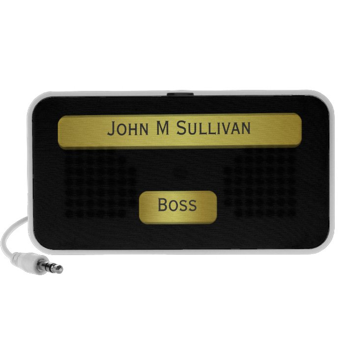 Brass Name Plate Effect For Bosss Desk Speaker