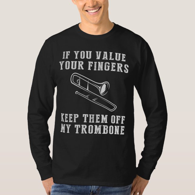 Brass of Laughs - Keep Off My Trombone Funny Tee & (Front)