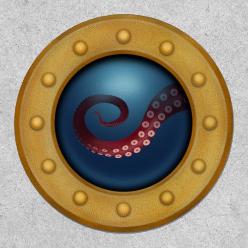 Brass Porthole Octopus Tentacle Steampunk Cosplay Patch