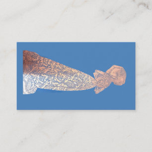 Brass rubbing medieval lady business card