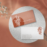 Brass & Rust Greenery Line Art Business Card<br><div class="desc">Greenery line art business card in brass,  rust and white. Neutral greenery line art business card.</div>