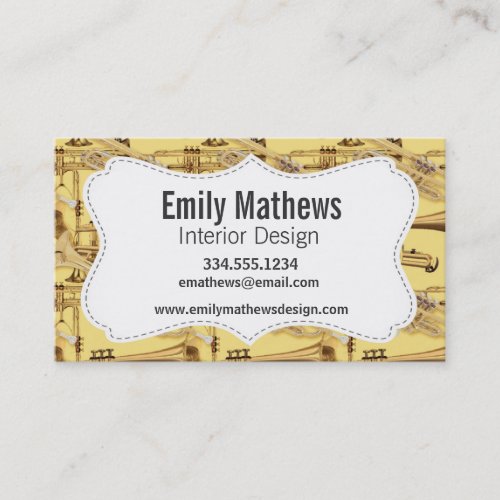 Brass Trumpet Pattern Business Card