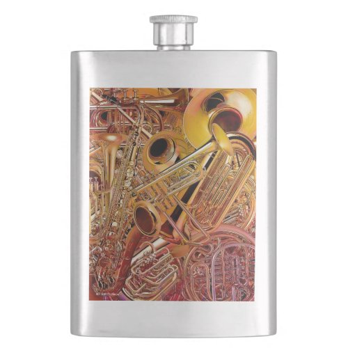 Brass wall flask