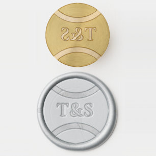 Brass Wax Stamper with round tennis ball logo