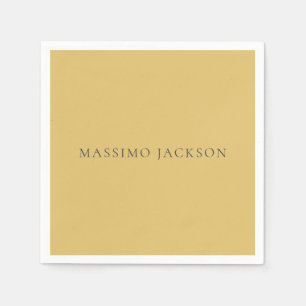 Brass Yellow Minimalist Plain Modern Aesthetic Napkins