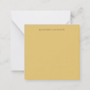 Brass Yellow Minimalist Plain Modern Aesthetic Note Card