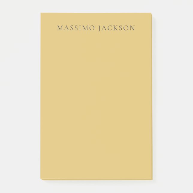 Brass Yellow Minimalist Plain Modern Aesthetic Post-it Notes (Front)