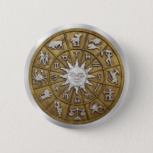Brass Zodiac Wheel Button