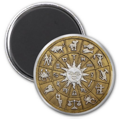 Brass Zodiac Wheel Magnet