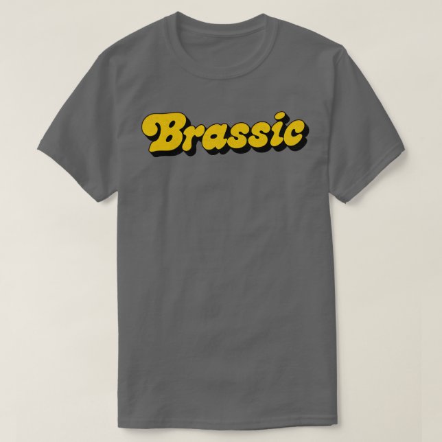 BRASSIC Faded Distressed Style Design T-Shirt (Design Front)