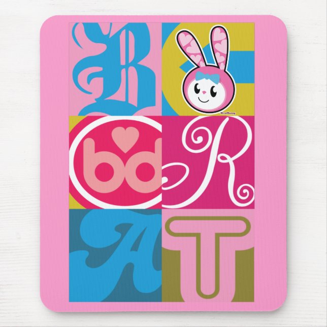 BRAT BUNNY - Blocks Mouse Pad (Front)