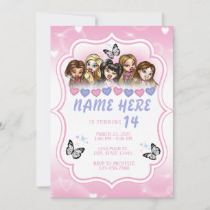 Brat Doll Airbrush Birthday Invitation