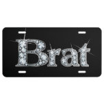 Brat Faux-"Diamond" Bling License Plate