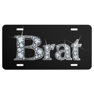 Brat Faux-"Diamond" Bling License Plate
