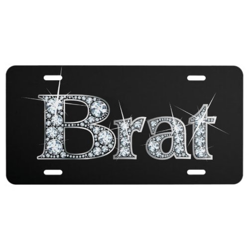 Brat Faux_Diamond Bling License Plate