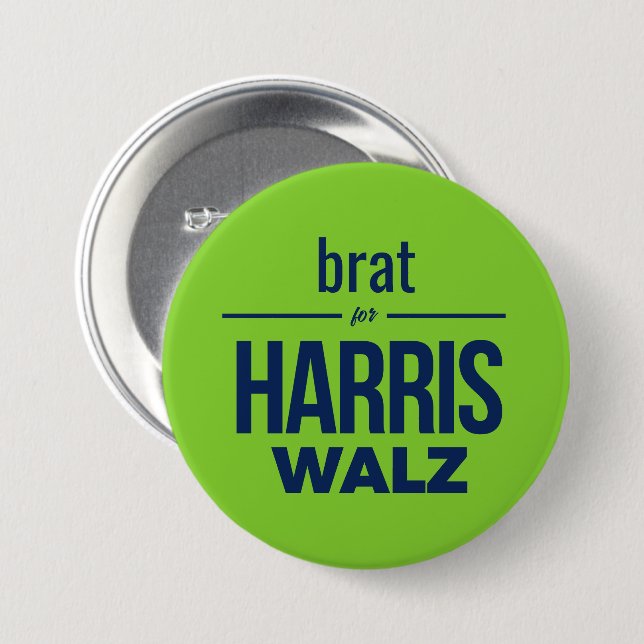 brat for Harris Walz Button (Front & Back)