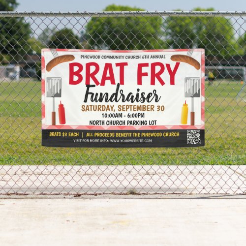 Brat Fry Fundraiser Banner with qr code