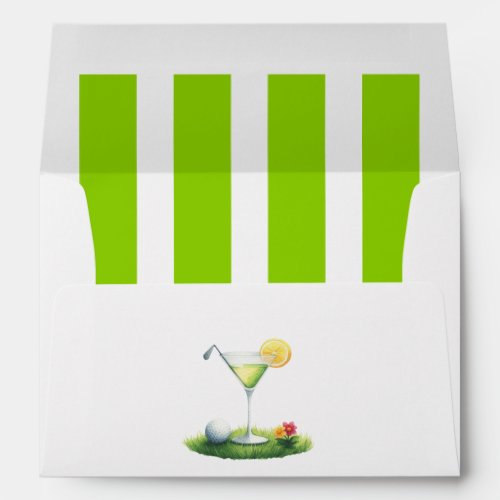 Brat Green Preppy Country Club Martini Golf Envelope
