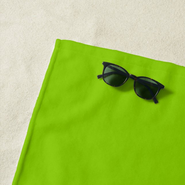 Brat Green Solid Color Beach Towel (In Situ)