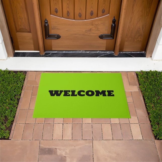 Brat Green Solid Color Doormat (Outdoor)