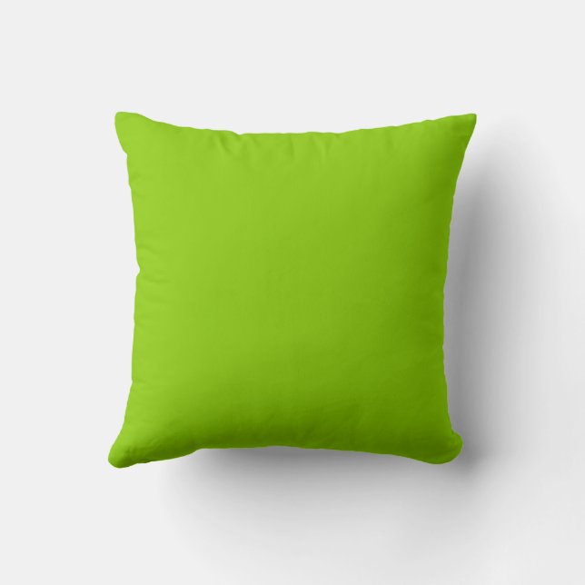 Brat Green Solid Color Throw Pillow (Back)