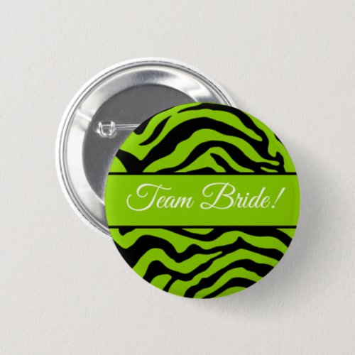 Brat green Zebra print Button