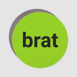 Brat modern typography black lime green cool car magnet