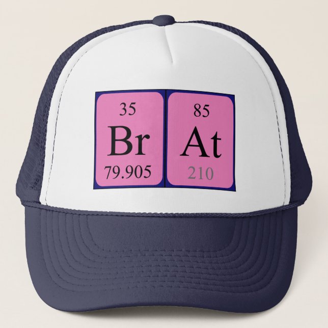 Brat periodic table name hat (Front)