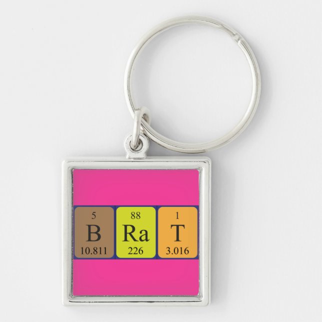 Brat periodic table name keyring (Front)