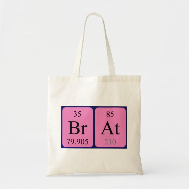Brat periodic table name tote bag (Front)