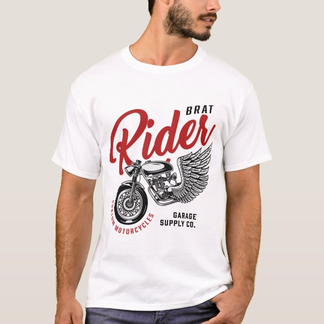 Brat Rides Custom Motorcycles T-Shirt (Front)