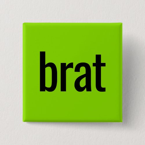 Brat summer button Apple green Square Button