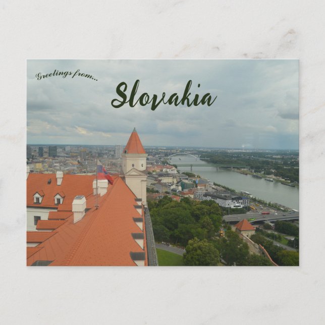 Bratislava and the Danube River in Slovakia Postcard (Front)