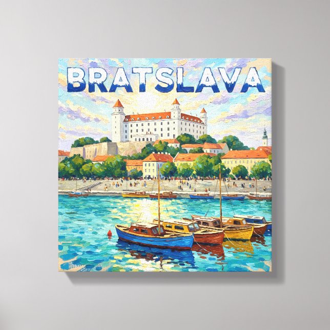Bratislava Castle Waterfront Canvas Art (Front)