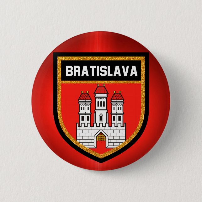 Bratislava Flag Pinback Button (Front)