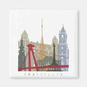 Bratislava skyline poster magnet