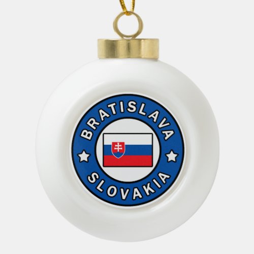 Bratislava Slovakia Ceramic Ball Christmas Ornament