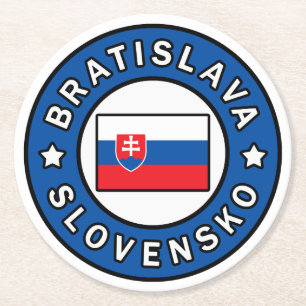 Bratislava Slovensko Round Paper Coaster